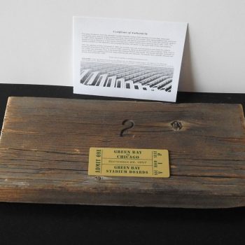 Green Bay Stadium 12" Board with Number & Golden Ticket Plaque