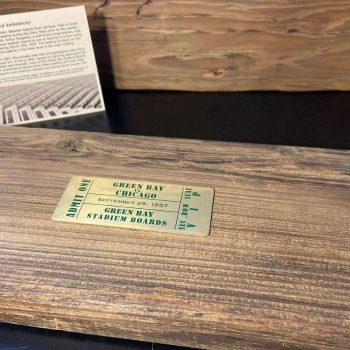 Green Bay Stadium 12" Board with No Number & Golden Ticket Plaque