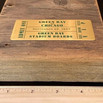 Green Bay Stadium Golden Ticket Plaque (board not included)