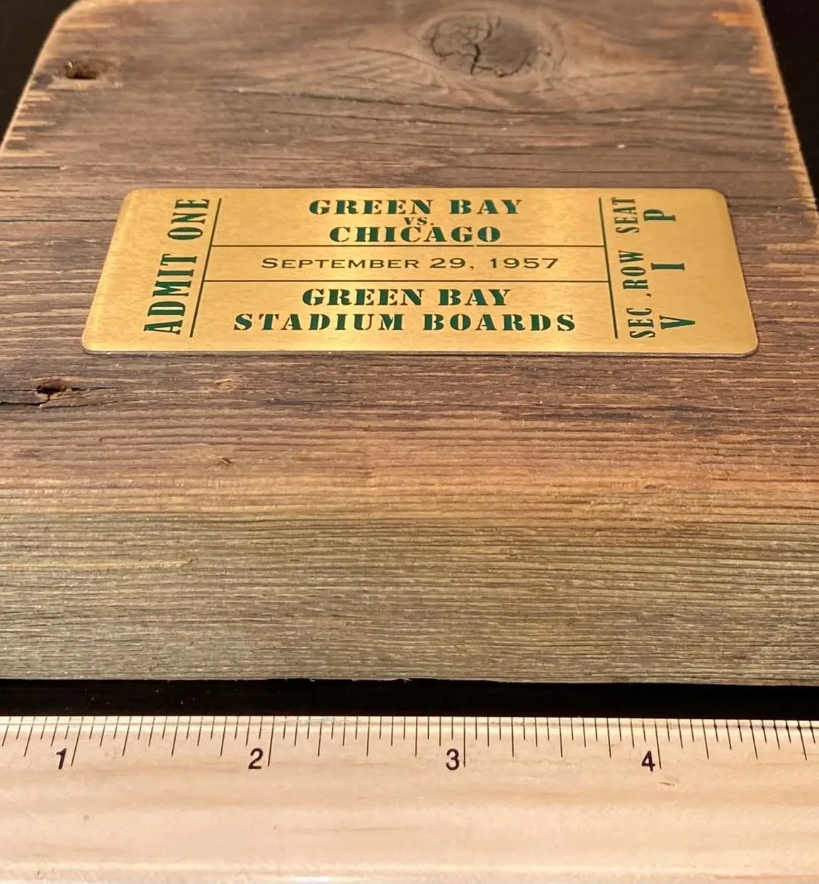 Green Bay Stadium Golden Ticket Plaque (board not included)
